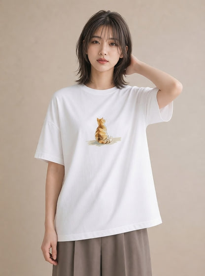 デザインTシャツ レディース 愛猫 猫 ねこ イラスト モード 秋コーデ おしゃれギフト 白T