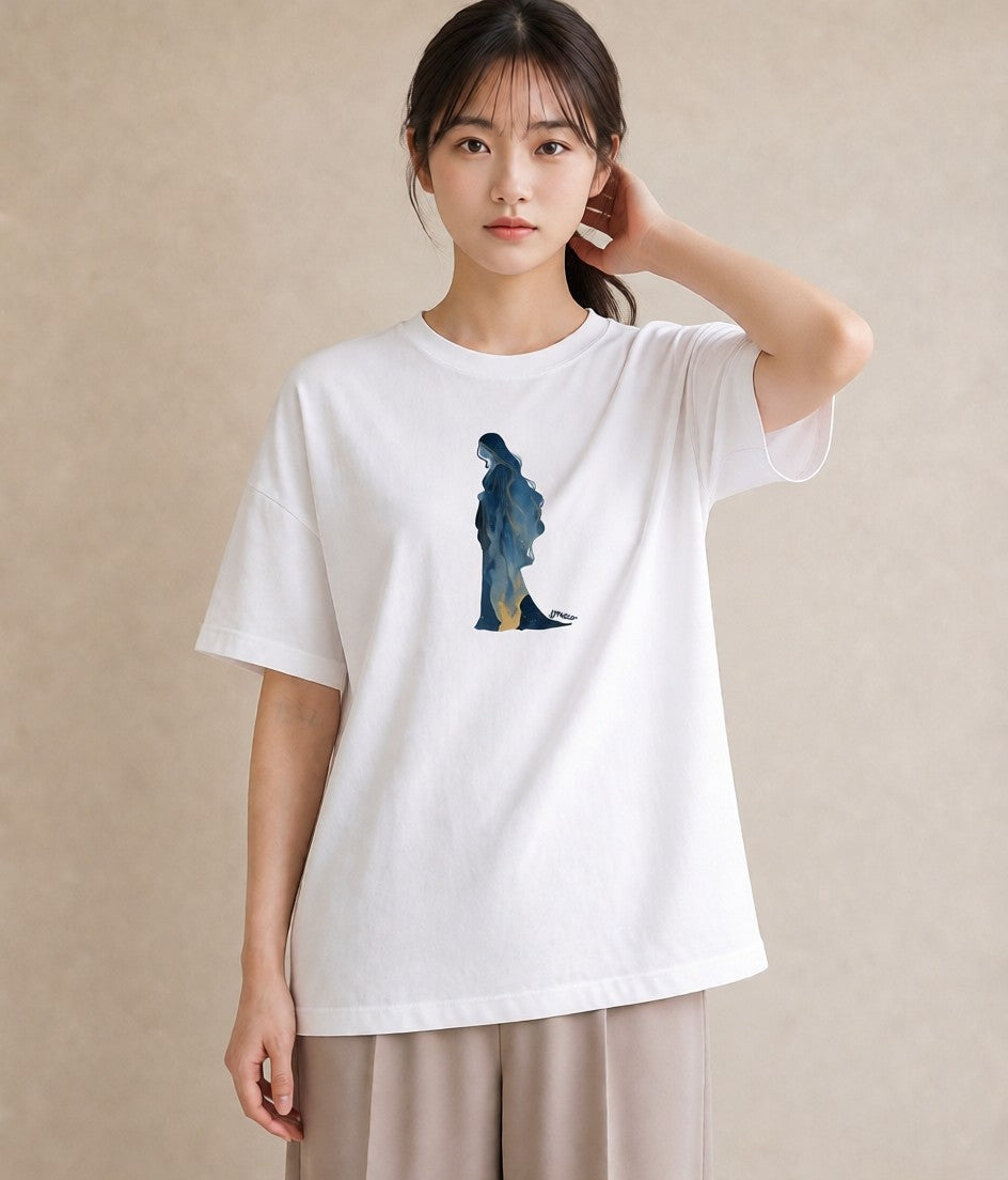 Tシャツ レディース 乙女座 星空 宇宙 イラスト 綿100 デート 白T