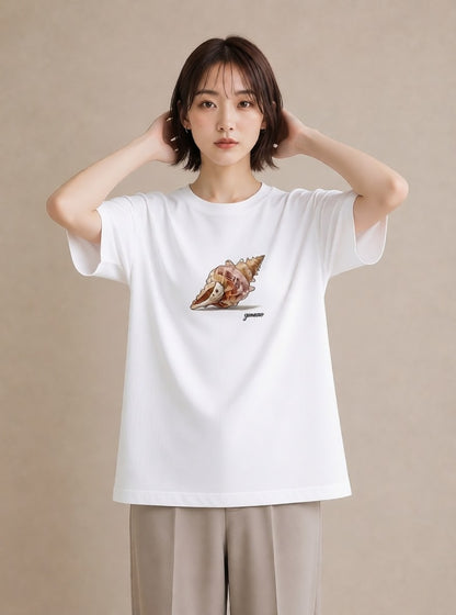 グラフィックTシャツ レディース かたつむり 昆虫 虫 イラスト ラフ 夏コーデ 通学 白T