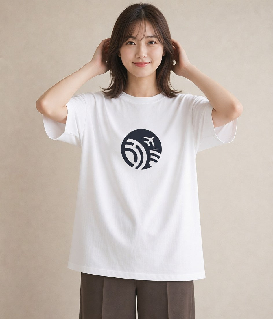 Tシャツ レディース 旅 トラベル スタンプ イラスト ボタニカル 休日 ペアコーデ 白T
