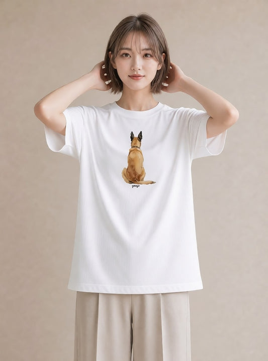 グラフィックTシャツ レディース アビシニアン 猫 ねこ イラスト きれいめ 帰省 ラフ 白T