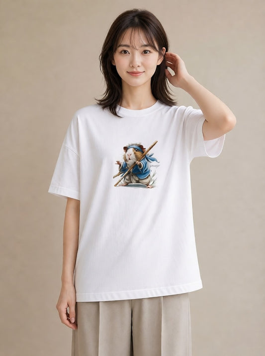 グラフィックTシャツ レディース ジャンガリアンハムスター ペット 動物 イラスト 淡色 部屋着 女性向けギフト 白T