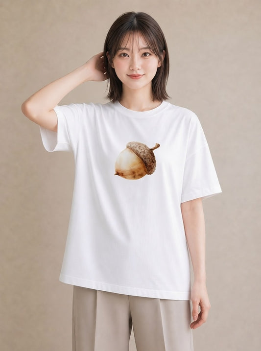 Tシャツ レディース リス ペット 動物 イラスト カジュアル 海 カフェ巡り 白T
