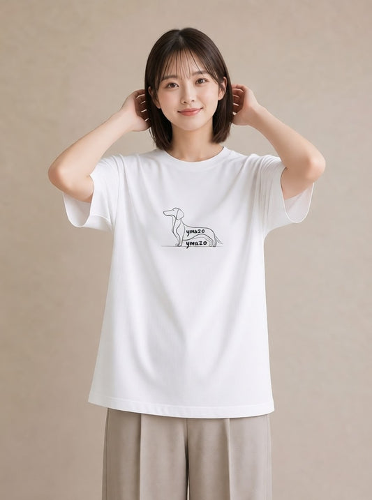 グラフィックTシャツ レディース 犬 いぬ わんこ イラスト 普段使い 普段着 週末コーデ 白T