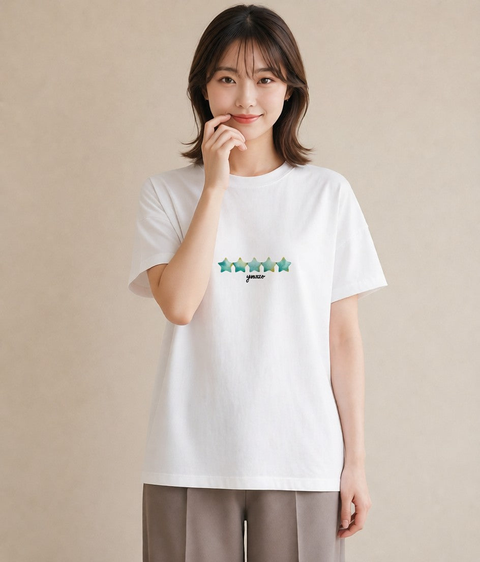 グラフィックTシャツ レディース ヒトデ 海の生き物 海 イラスト 淡色 カフェ巡り 女子会 白T