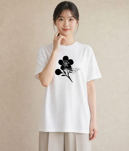 プリントTシャツ レディース さくら 桜 桜の枝 イラスト 普段使い 女子会 お揃い 白T