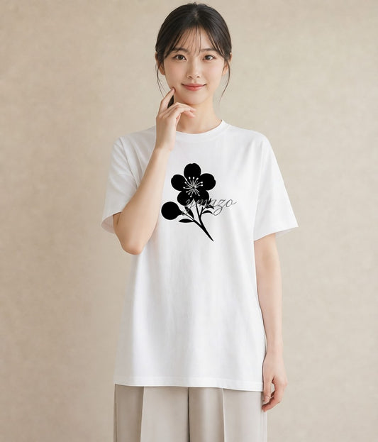 プリントTシャツ レディース さくら 桜 桜の枝 イラスト 普段使い 女子会 お揃い 白T
