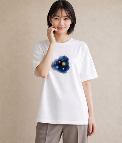 デザインTシャツ レディース 蠍座 星空 宇宙 イラスト ラフ 自分用 ルームウェア 白T