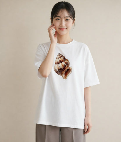 半袖Tシャツ レディース どんぐり 植物 ボタニカル イラスト アート風 姉妹 送別ギフト 白T