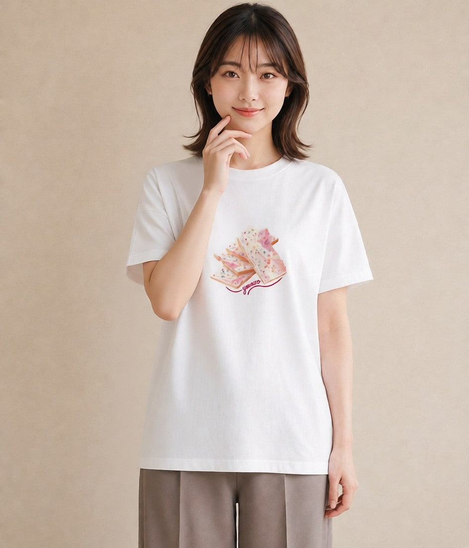 プリントTシャツ レディース アイス 食べ物 フード イラスト ミニマル 海 カフェ巡り 白T