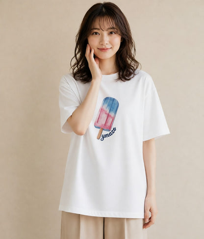 Tシャツ レディース クッキー 食べ物 フード イラスト 抜け感 女性向けギフト 散歩 白T