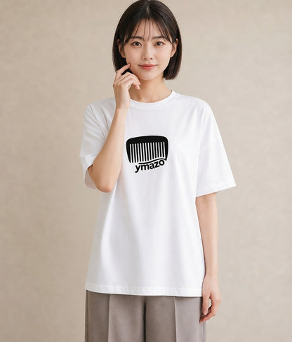 半袖Tシャツ レディース 手鏡 アンティーク レトロ ナチュラル イラスト 上品 母娘コーデ 自分用 白T