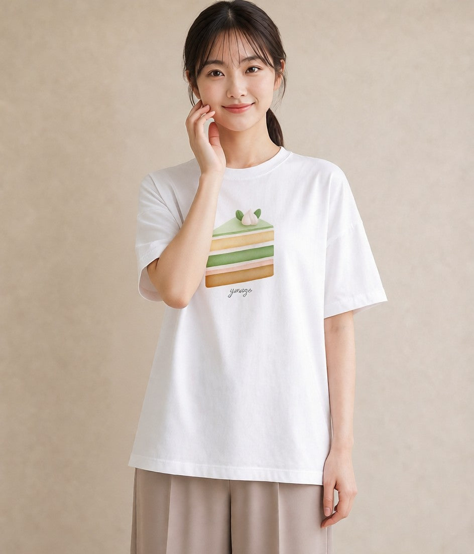 プリントTシャツ レディース あんみつ 食べ物 フード イラスト カフェコーデ 20代 カジュアルコーデ 白T