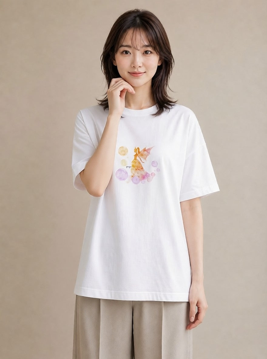 グラフィックTシャツ レディース 射手座 星空 宇宙 イラスト ユニーク 通勤 在宅 白T