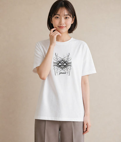 デザインTシャツ レディース 幾何学 ミニマル ジオメトリック イラスト カフェコーデ 女子会 お揃い 白T