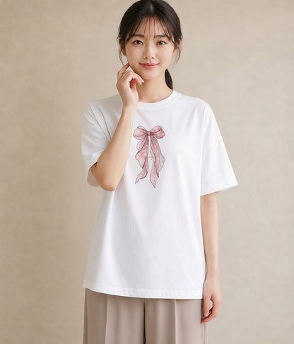 グラフィックTシャツ レディース レースハンカチ レース ハンカチ ナチュラル アンティーク イラスト レトロ 帰省 ラフ 白T