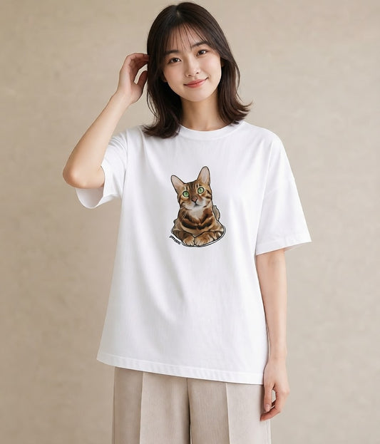 Tシャツ レディース 肉球 猫 ねこ イラスト ガーリー 社会人 女性 白T