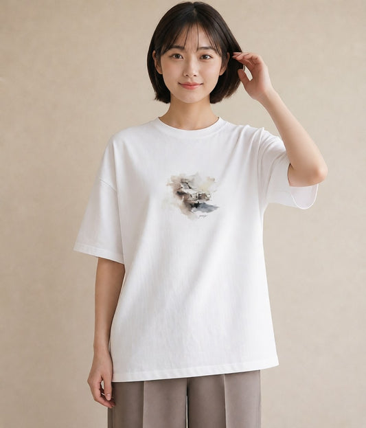 プリントTシャツ レディース 駅のホーム ローカル線 駅 ナチュラル アンティーク イラスト ゆるコーデ 母娘コーデ 自分用 白T