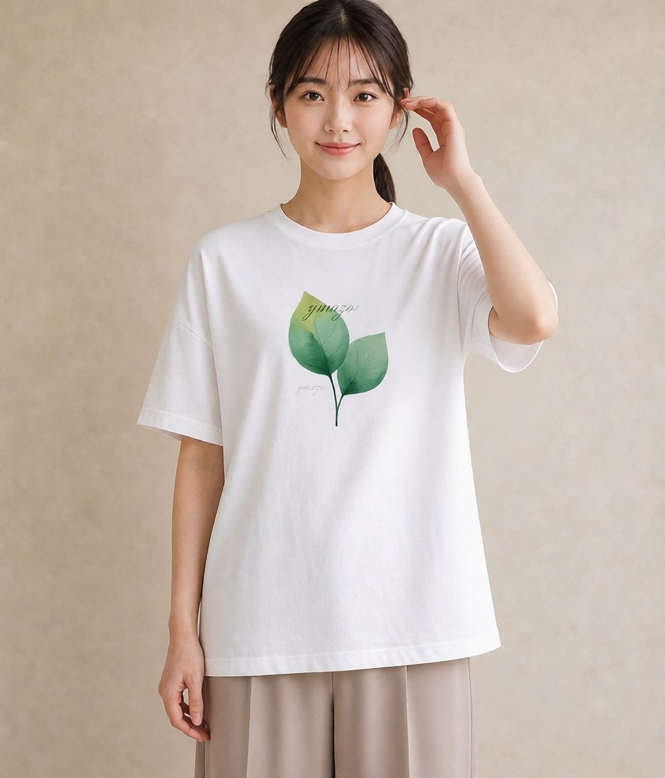 Tシャツ レディース モンステラ 植物 ボタニカル イラスト 淡色 綿100 デート 白T