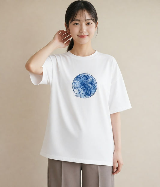 半袖Tシャツ レディース 水瓶座 星空 宇宙 イラスト 淡色 週末コーデ 敬老の日 白T