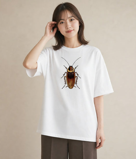 デザインTシャツ レディース クワガタ 昆虫 虫 イラスト 線画 秋コーデ おしゃれギフト 白T