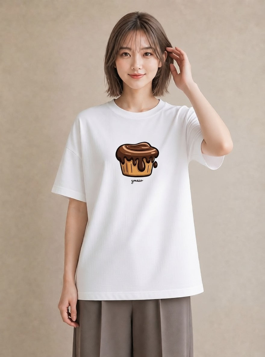 グラフィックTシャツ レディース スイーツ お菓子 デザート イラスト シンプル ビーチ デイリーウェア 白T