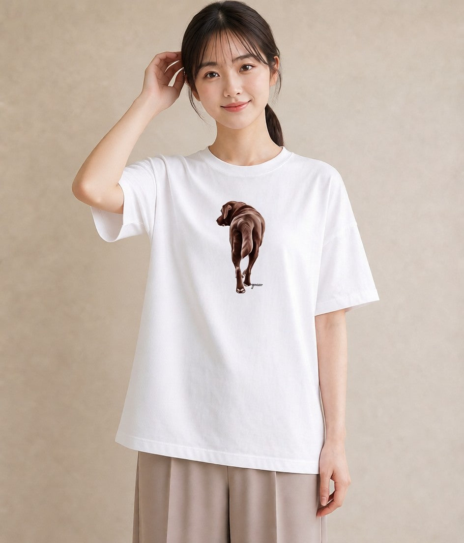 プリントTシャツ レディース 犬好き 犬 いぬ イラスト 上品 在宅 公園 白T