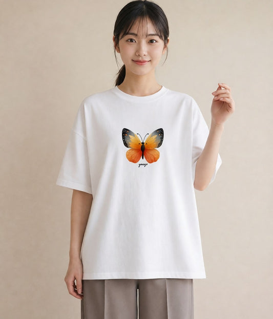 グラフィックTシャツ レディース ホタル 昆虫 虫 イラスト ラフカジュアル 友達ギフト 部屋着 白T
