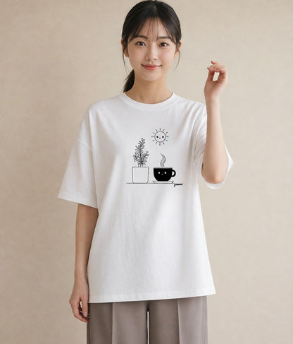 グラフィックTシャツ レディース 観葉植物 ボタニカル 植物 イラスト ナチュラル レイヤード 友達ギフト 白T