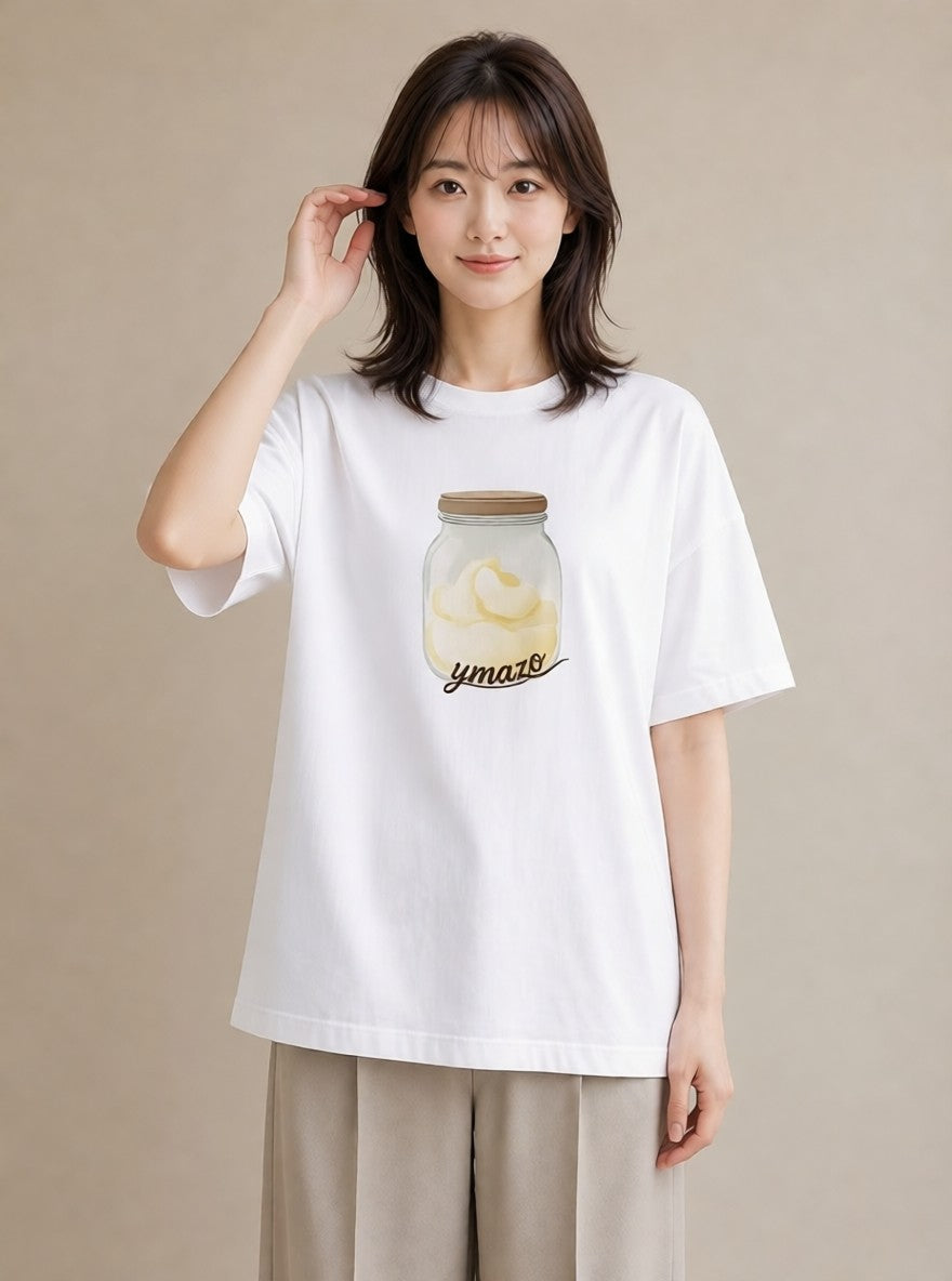 グラフィックTシャツ レディース 食パン 食べ物 フード イラスト こなれ感 夏コーデ 通学 白T