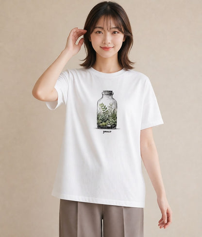 Tシャツ レディース 夕暮れ バルコニー 夕焼け ナチュラル アンティーク イラスト ユニーク 春コーデ 姉妹 白T