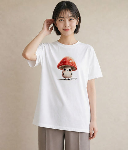 デザインTシャツ レディース きのこ 植物 ボタニカル イラスト 個性的 母娘コーデ 自分用 白T