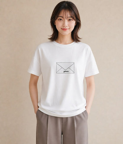 Tシャツ レディース 封蝋 手紙 アンティーク ナチュラル イラスト シック ラフ レイヤード 白T
