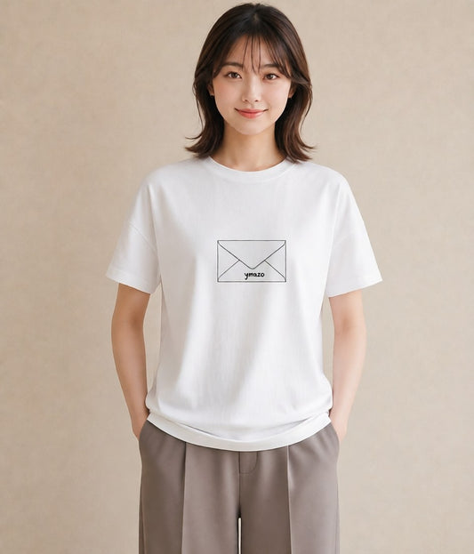 Tシャツ レディース 封蝋 手紙 アンティーク ナチュラル イラスト シック ラフ レイヤード 白T