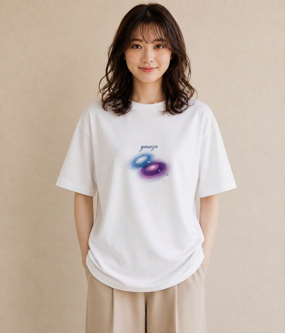 グラフィックTシャツ レディース 天の川 星空 宇宙 イラスト カフェコーデ 女性向けギフト 散歩 白T