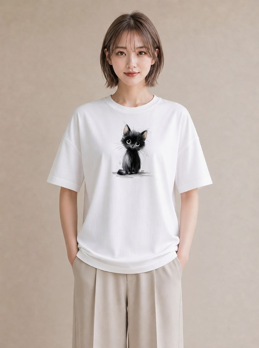 Tシャツ レディース 靴下猫 猫 ねこ イラスト 誕生日プレゼント 綿100 白T