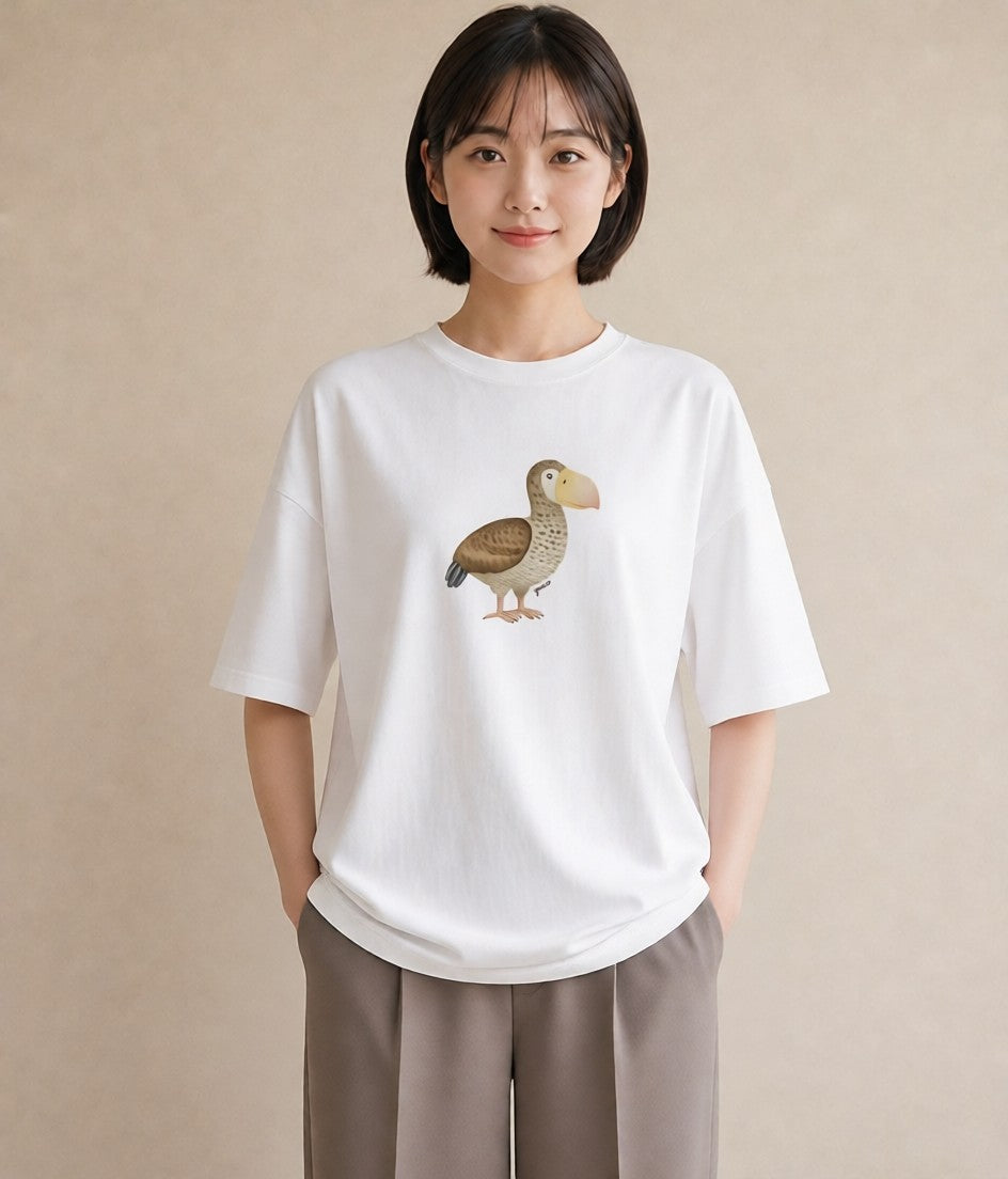 Tシャツ レディース 白文鳥 ペット 動物 イラスト 抜け感 送別ギフト 通勤 白T