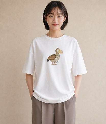 Tシャツ レディース 白文鳥 ペット 動物 イラスト 抜け感 送別ギフト 通勤 白T