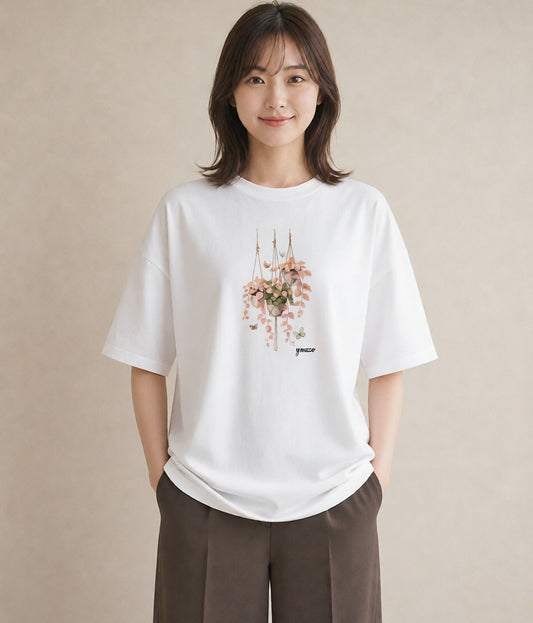 Tシャツ レディース 風鈴 ガラス 夏 ナチュラル アンティーク イラスト 抜け感 休日 ペアコーデ 白T
