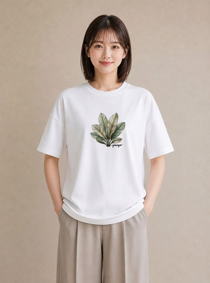 デザインTシャツ レディース 観葉植物 植物 ボタニカル イラスト 普段使い 秋コーデ おしゃれギフト 白T