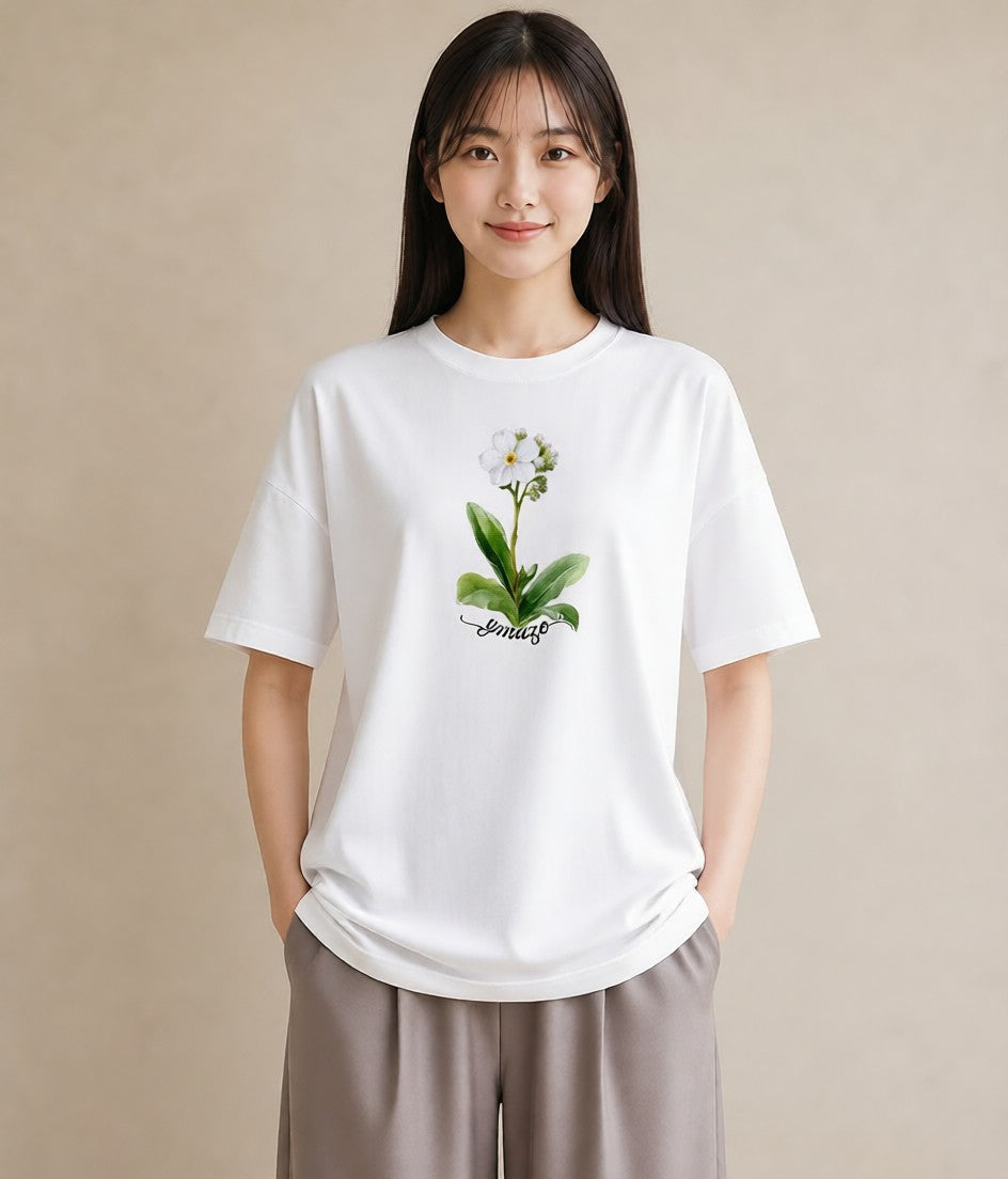 プリントTシャツ レディース 金木犀 花 花柄 イラスト シック 母の日 ビーチ 白T