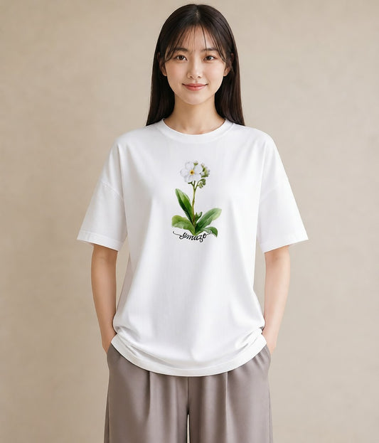 プリントTシャツ レディース 金木犀 花 花柄 イラスト シック 母の日 ビーチ 白T