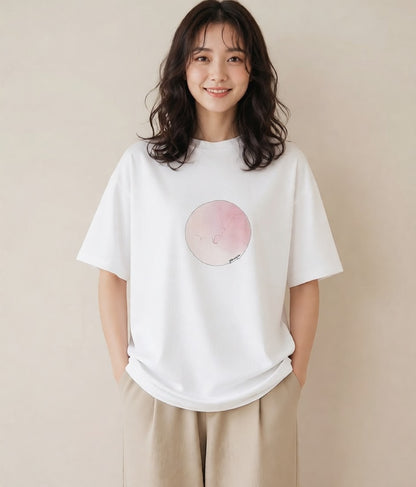 デザインTシャツ レディース マカロン 食べ物 フード イラスト きれいめカジュアル 春服 ミセス 白T