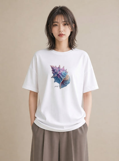 グラフィックTシャツ レディース ヤドカリ 海の生き物 海 イラスト 可愛い 綿100 デート 白T