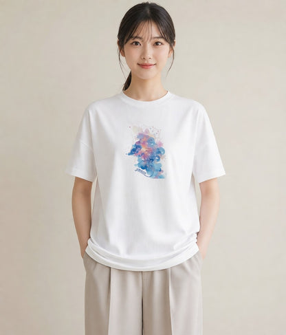 Tシャツ レディース 双子座 星空 宇宙 イラスト お洒落 夏コーデ 通学 白T