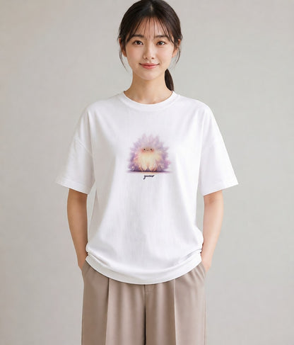 半袖Tシャツ レディース ハリネズミ ペット 動物 イラスト きれいめ 誕生日プレゼント 綿100 白T