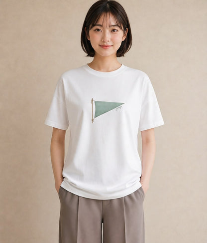 グラフィックTシャツ レディース 洗濯物 風 ナチュラル アンティーク イラスト ボタニカル 敬老の日 ホワイトデー 白T