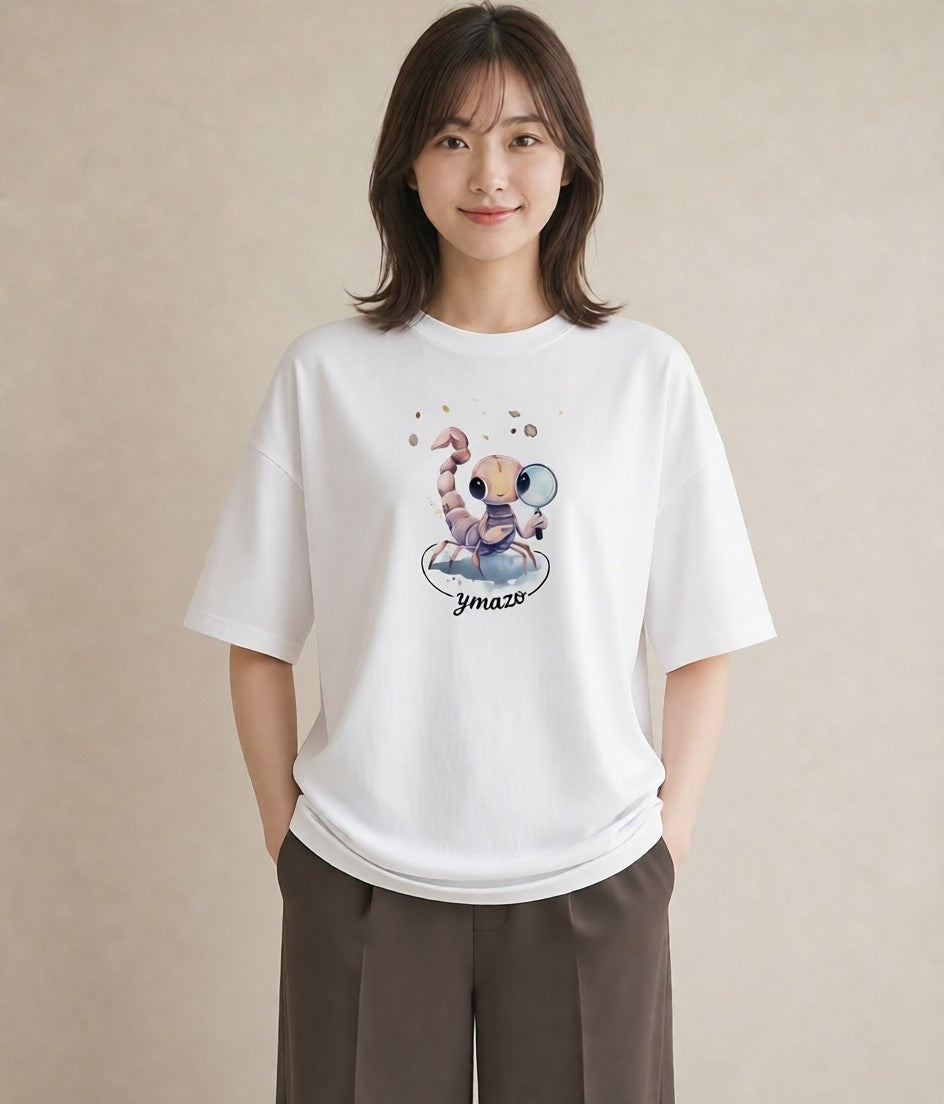グラフィックTシャツ レディース ヤドカリ 海の生き物 海 イラスト 普段使い デート 帰省 白T