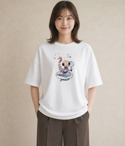 グラフィックTシャツ レディース ヤドカリ 海の生き物 海 イラスト 普段使い デート 帰省 白T