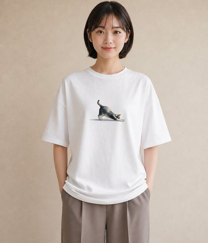デザインTシャツ レディース 猫の手 猫 ねこ イラスト ポップ 女性 旅行用 白T